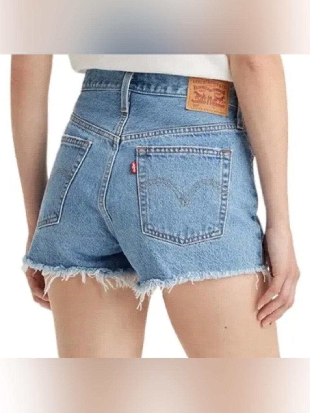 Levi's 501 Red Tab Medium Wash Denim Cut Off Shorts Women's US Size 31